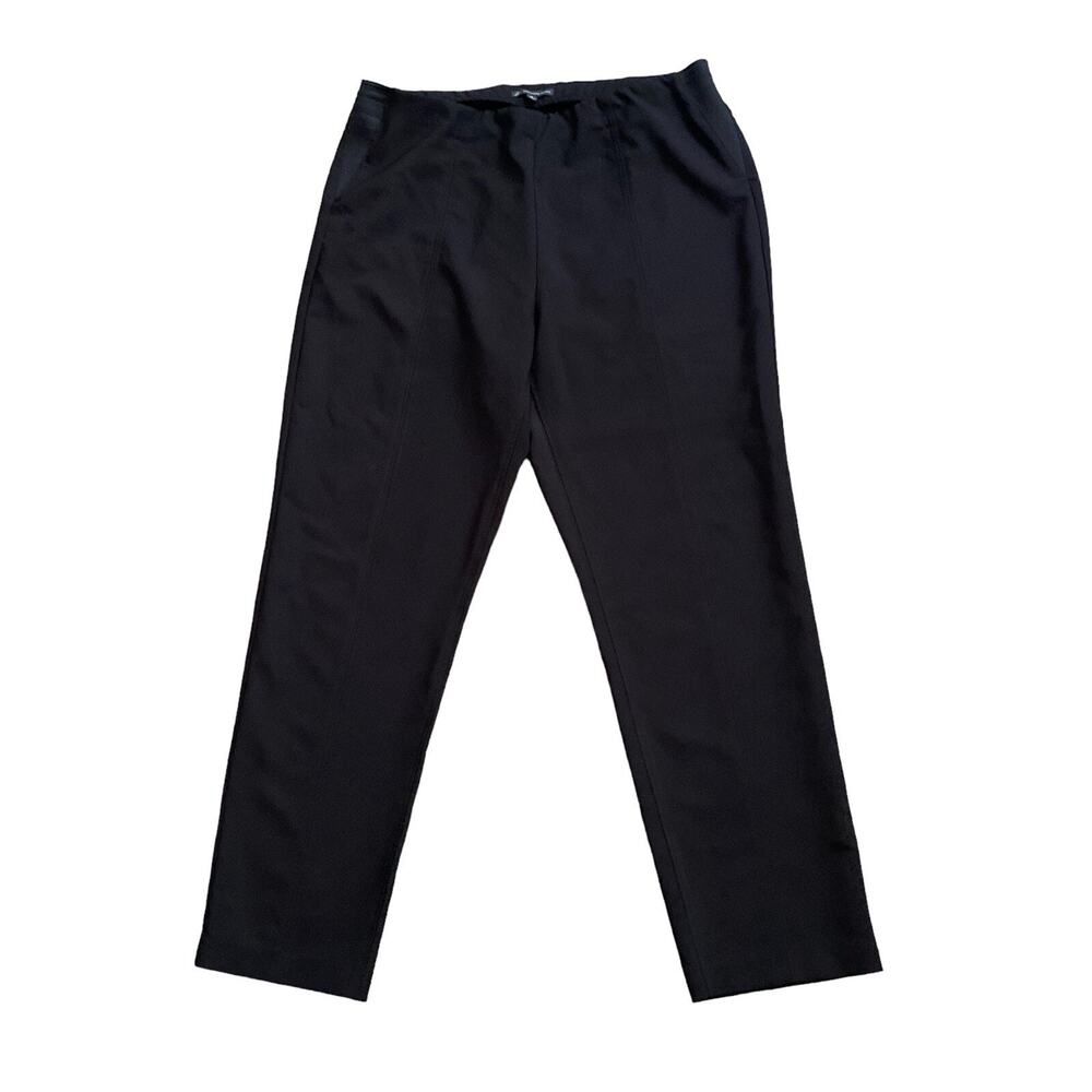 ADRIANNA PAPELL Womens Size 14 Black Pull On Career Dress Pants Elastic Waist